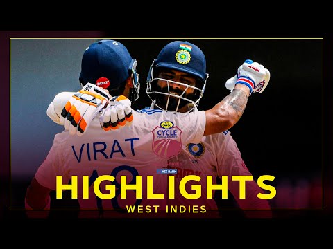 Highlights | West Indies v India | Kohli Hits Hundred | 2nd Cycle Pure Agarbathi Test Day 2