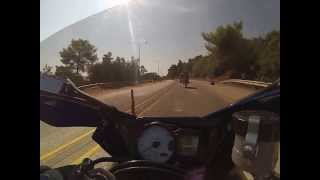 preview picture of video 'Patra to athens with gsxr k7 onboard and daytona'