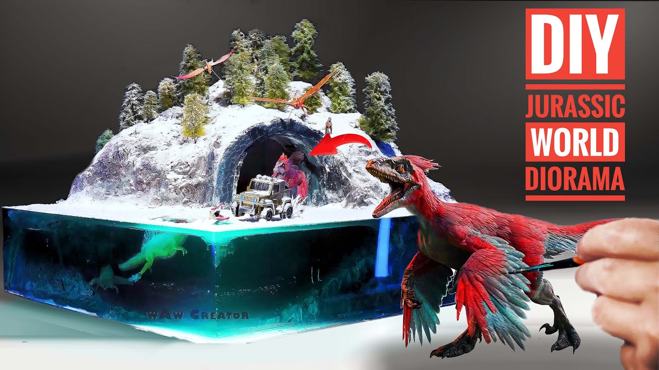 Dino Doomsday Diorama Spinosaurus and Pyroraptor Massacre Mankind in the Jurassic World Apocalypse