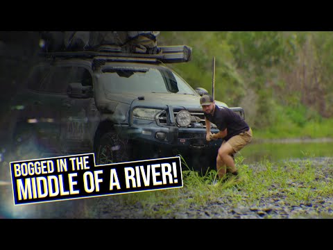 A family BOGGED in the MIDDLE OF A RIVER!