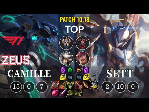 T1 Zeus Camille vs Sett Top - KR Patch 10.18