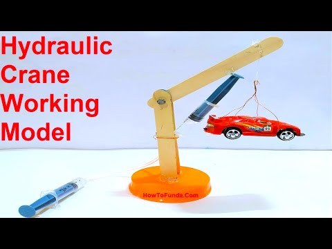 hydraulic crane working model for science fair exhibition project DIY at home howtofunda