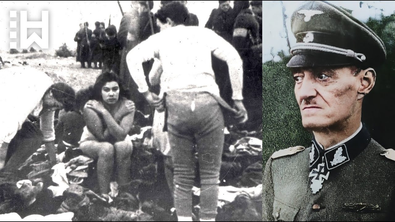 Massacre of Nazi psycho who bayonetted 500 children, burned people alive and whipped & hanged women