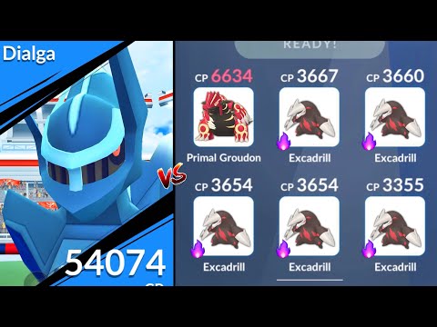 Origin Form Dialga DUO RAID with 70 Sec remaining in Pokemon GO.
