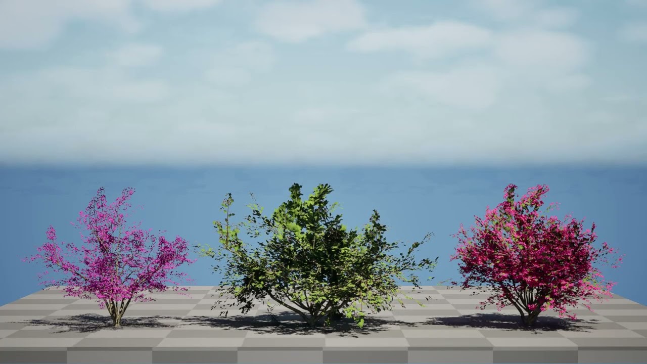 Vibrant Floral Tree Collection 3D Model