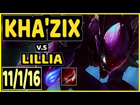 AGURIN (KHA'ZIX) vs LILLIA - 11/1/16 KDA JUNGLE CHALLENGER GAMEPLAY - EUW