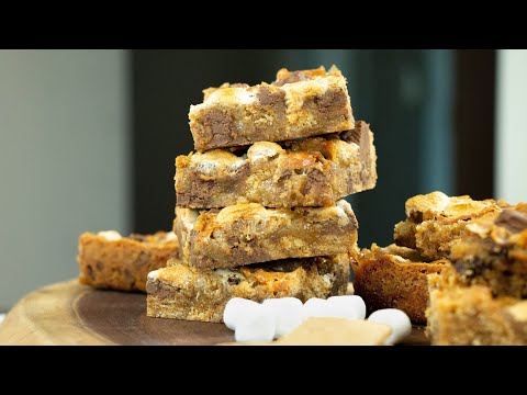 The BEST and EASIEST CHEWY S'mores Bars You Will Ever Need