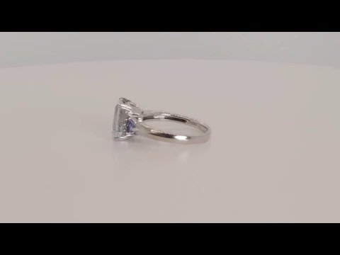 INCREDIBLE 3.58 CTW AQUAMARINE TANZANITE & DIAMOND RING