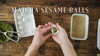 [No Music] How to Make Matcha Sesame Balls