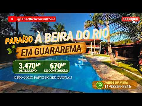 🌿✨ CHÁCARA BELÍSSIMA em GUARAREMA – SP | Jardim Itapema | 3.470m² | BEIRA RIO | LAZER COMPLETO ✨🌿