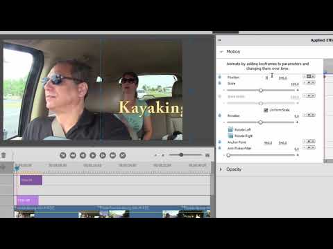 Keyframing title animation in Adobe Premiere Elements
