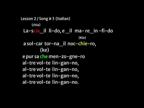 Vaccai Practical Method of Singing: Lesson 2/Song 3 Lascia il lido e il mare infido  (Soprano/Tenor)