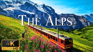 FLYING OVER THE ALPS (4K Video UHD) - Calming Piano Music With Beautiful Nature Video For Relaxation