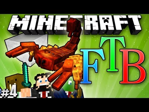 Minecraft: Feed the Beast #4 "Hoppers & Scorpion Babies!"