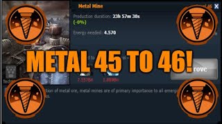 OGame: Upgrading a Metal Mine From Level 45 To 46! Looking At The Production Increase From This