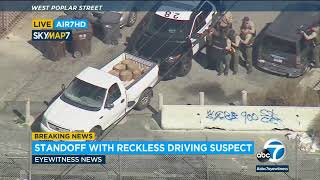 Chase leads to standoff in Compton in dead end with LASD deputies