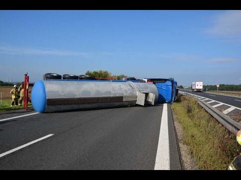 Tanklastzug umgekippt – Fahrerin leicht verletzt – A 70 in Richtung Bamberg war  komplett gesperrt