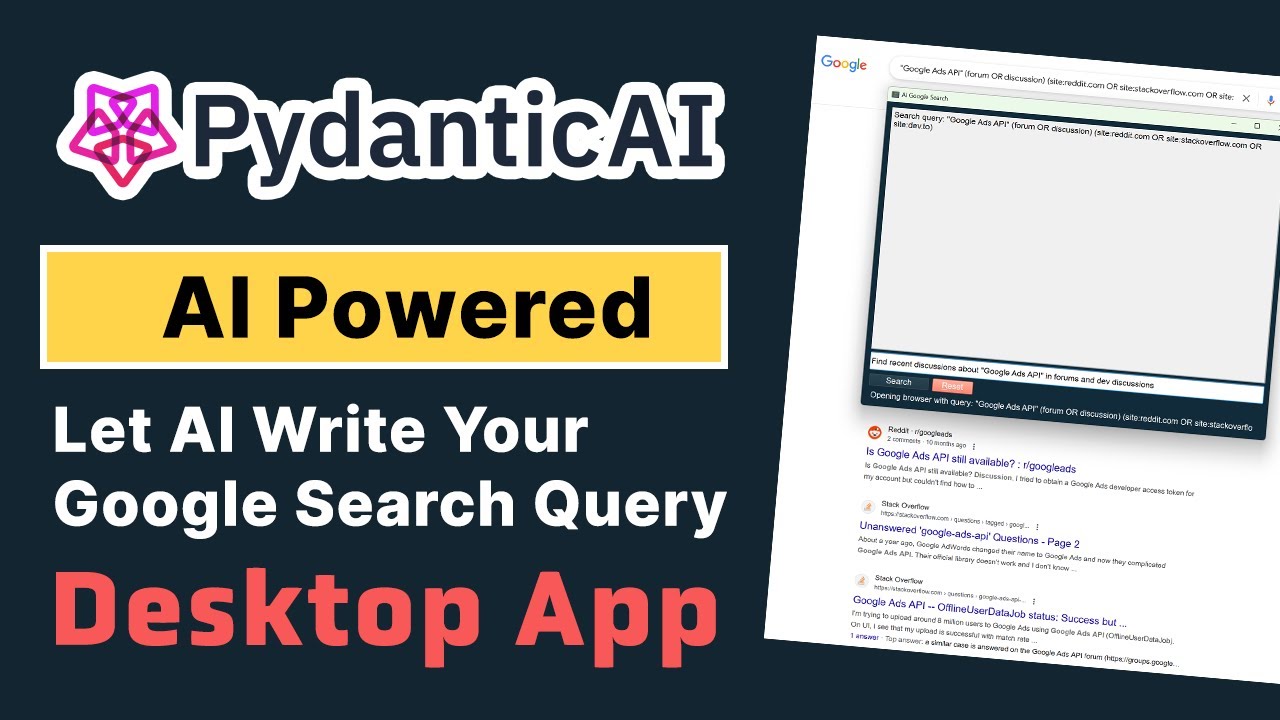 Let AI Write Your Google Search - Create An AI Google Search Query Desktop App With PydanticAI