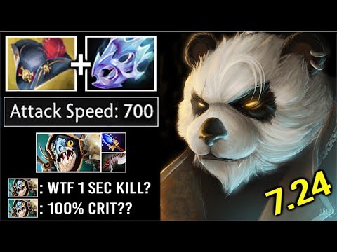KUNG FU PANDA IS BACK! 1 Sec Kill Slark Max Attack Speed Pirate Hat + Brawler 80% Crit 7.24 Dota 2