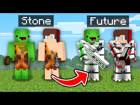 JJ and Mikey from STONE to FUTURE in Minecraft - Maizen