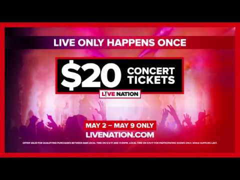 Live Nation $20 Ticket Offer | May 2 - May 9