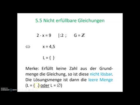 Nicht lösbare Gleichungen (Heimunterricht 6b)