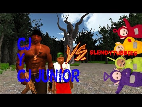 gta sa cj y cj jr vs slendytubbies loquendo
