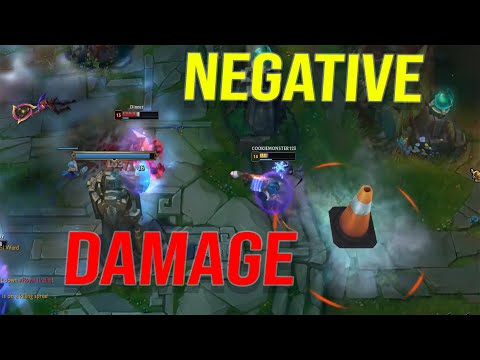 Tyler1 Tristana Dealing Negative Damage in Teamfight