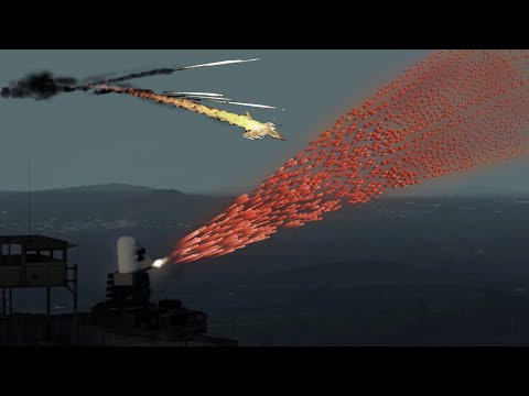 C-RAM shot down Fighter Jet - Phalanx CIWS - Military Simulation - ArmA 3