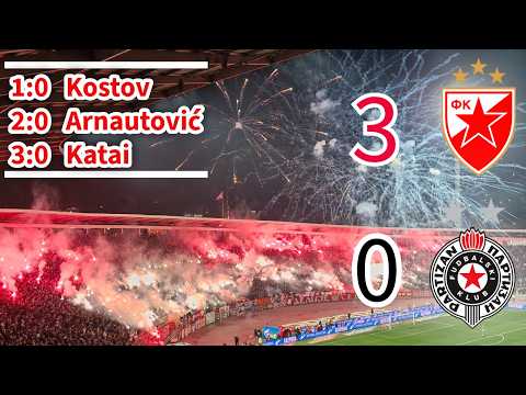 Crvena zvezda - Partizan 3:0 | SVI GOLOVI I PONIŠTEN GOL KOSTIĆA (178. derbi) | Februar 2026