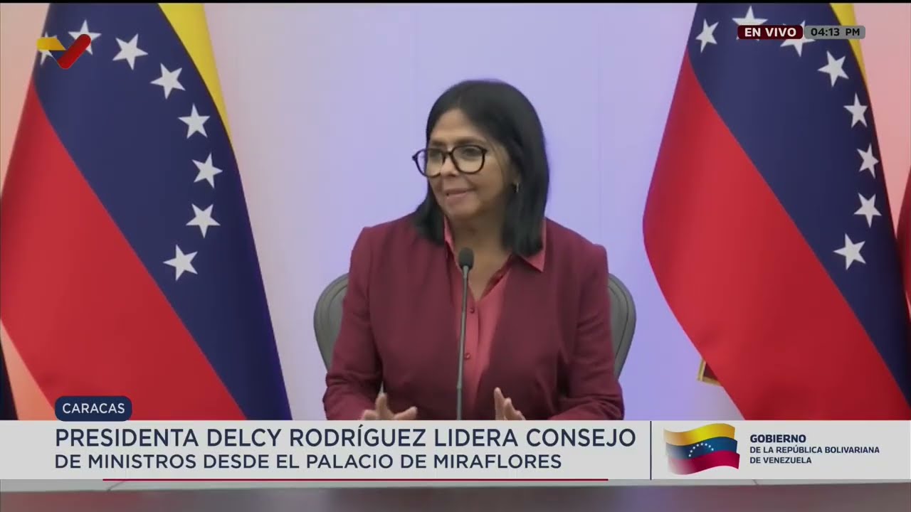 Delcy Rodríguez en Consejo de ministros, 26 de agosto de 2026