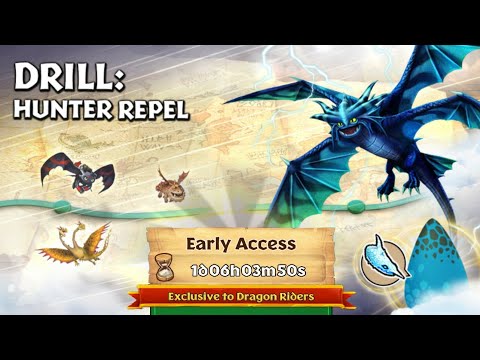 DRILL:HUNTER REPEL Full Walkthrough - New Gauntlet Event - Dragons:Rise of Berk