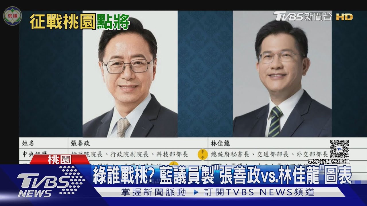 綠誰戰桃？　藍議員製「張善政vs.林佳龍」圖表