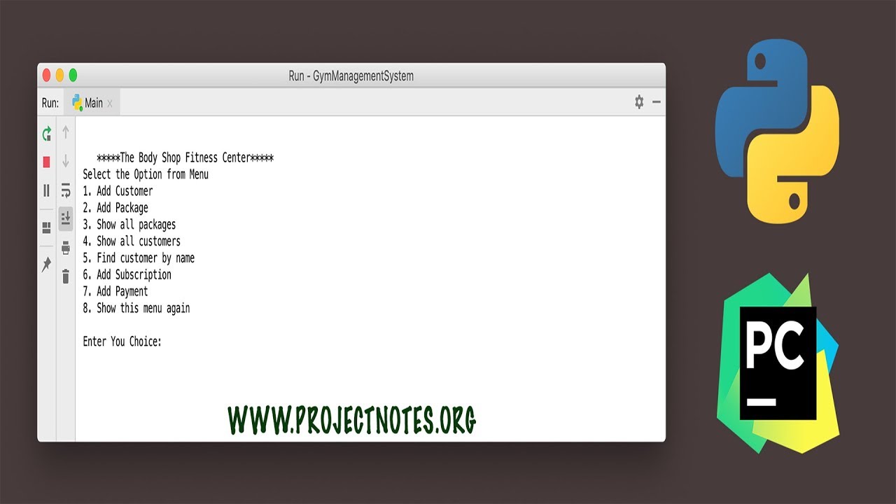 Gym Management System In Python || ProjectNotes