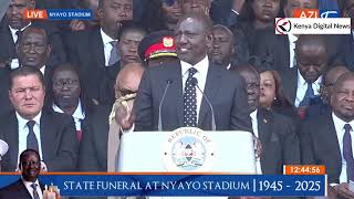 President Ruto's FULL POWERFUL Speech during Raila Odinga's state funeral at Nyayo stadium