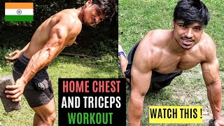 5 min. HOME Chest &Triceps WORKOUT (NO GYM NEEDED)| Fit Minds