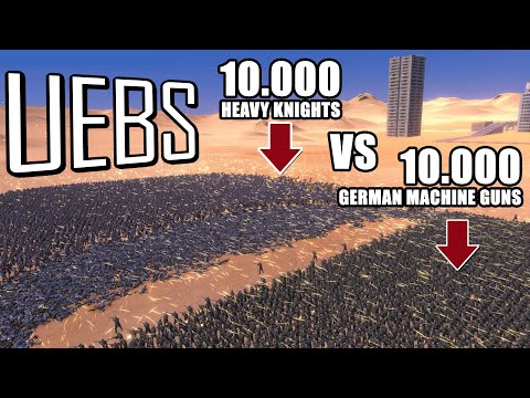 Medieval VS WW2: 10.000 Heavy Knights VS 10.000 German Machine Guns | Ultimate Epic Battle Simulator