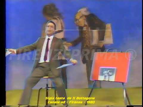 Sigla testa Il Bottegone.  Narciso Parigi in: Se fossi Giotto  -  Canale 48 - 1980