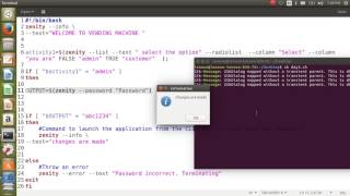 Human interaction with vending machine using shell script