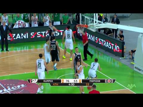 Crazy shot by Blaž Mahkovic (ABA Liga Round 4, Union Olimpija - Partizan NIS, 19.10.2014)