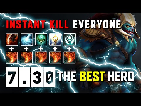 Dota 7.30 huskar instant kill any hero 10580HP hero die in 1 sec. 7.30 the best hero.
