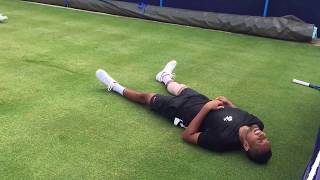 Nick Kygrios RETIRES INJURED Wimbledon 2017 (slip during training)