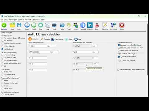 Pipe Wall Thickness Calculator