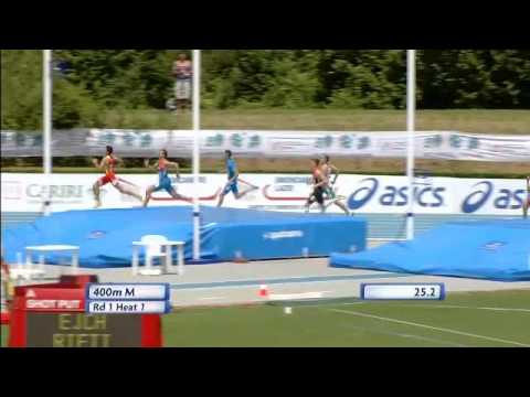 Bartha Dávid 2013 European Athletics Junior Championships, Rieti, Italy, Men 400 m 1st Heat 5th Lane