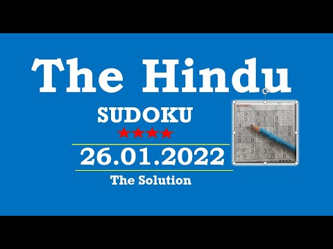 The Hindu  Sudoku Jan 26, 2022 - 4 Star - The Solution