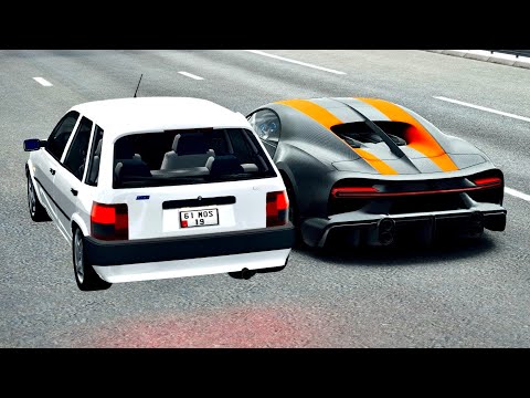 Bugatti Chiron SS 300+ vs Fiat Tipo Monster - Drag Race 20 KM