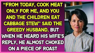 “From today, cook meat only for me, you and the children eat cabbage stew” said the greedy husband