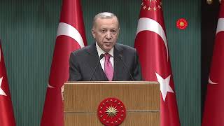 Cumhurbaşkanı Erdoğan, açıklamalarda bulunuyor