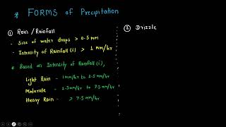 4. Forms of Precipitation || Water Resource Engineering
