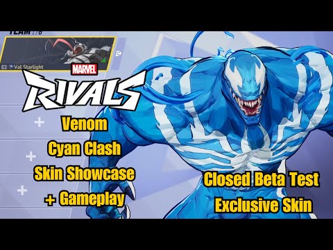 Venom | Cyan Clash Closed Beta Exclusive Skin Showcase | Marvel Rivals